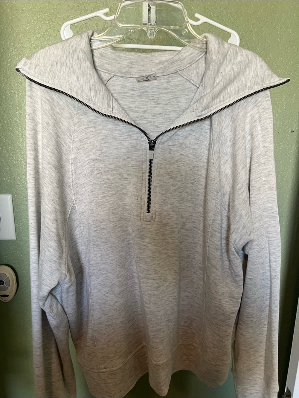 Women’s Light Gray Quarter-Zip Pullover Sweater
